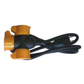 Jatkojohto Harju 3-osainen IP44 Musta/Oranssi 1,5 m