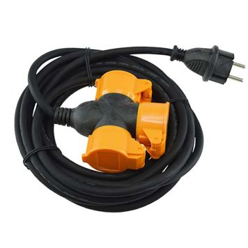 Jatkojohto Harju 3-osainen IP44 Musta/Oranssi 5 m