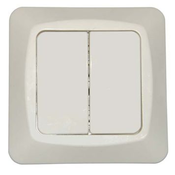 Kytkin 6+6 Etman IP21 Valkoinen 85 x 85 mm