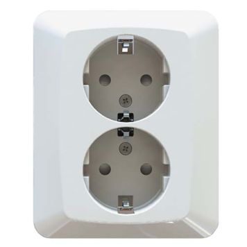 Pistorasia Etman 2-os. IP20 Valkoinen 83 x 104mm