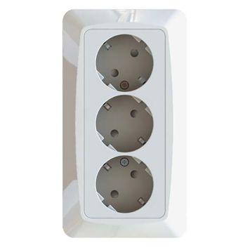 Pistorasia Etman 3-os. IP21 Valkoinen 84 x 155 mm