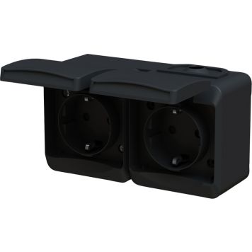 Pistorasia 2-os. Harju IP44 Hiili Musta RL