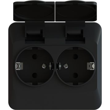 Pistorasia 2-os. Harju IP44 Hiili Musta JL