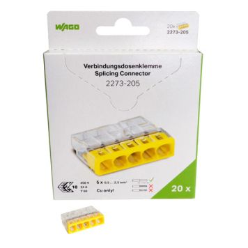 Rasialiitin Wago 2273-205 5-Nap 20 kpl