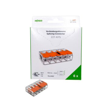 Vipuliitin Harju Wago 5-napainen 6 MM2