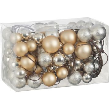 Joulupalloköynnös 180 cm kultahopea