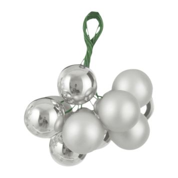 Joulupallonippu 2 cm hopea-valkoinen lajitelma