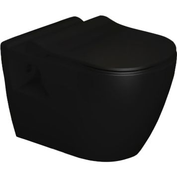 Seinä WC-istuin Turavit Rondo Elegance Mattamusta, ilman istuinkantta