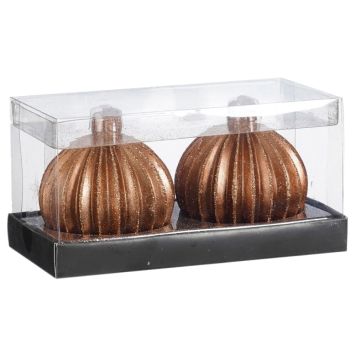 Kynttilä joulupallo valkokupari 7,5 cm 2 kpl lajitelma