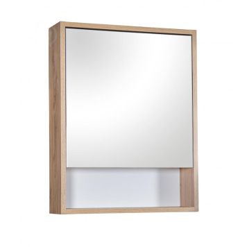 Peilikaappi Aqua Rodos Edda tammi/valkoinen 55 x 70 cm