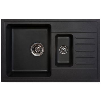 Keittiöallas Aqualine Quadro Plus musta 78 x 50 cm