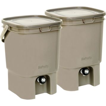 Bokashi Prego keittiökompostori 2 x 19 l vaaleanruskea