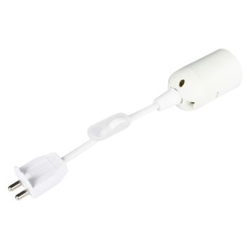 Valaisinpistotulppajohto Harju valkoinen 20 cm