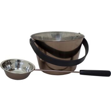 Saunasanko ja kauha Emendo Savunharmaa