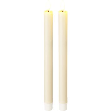 LED-kruunukynttilä 25 cm beige 2 kpl