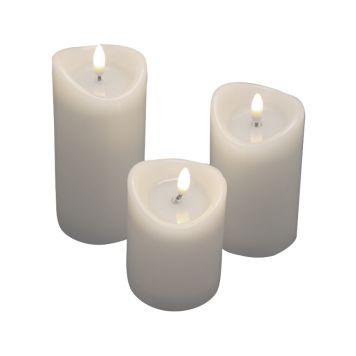 LED-kynttilä 3 kpl beige