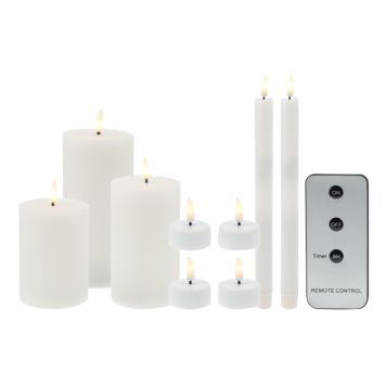 LED-kynttilä 9 kpl valkoinen