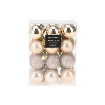 Joulupallolajitelma 3 cm 24 kpl matta