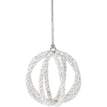 Joulupallo 7 cm helmet valkoinen