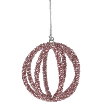 Joulupallo 7 cm helmet vaaleanpunainen