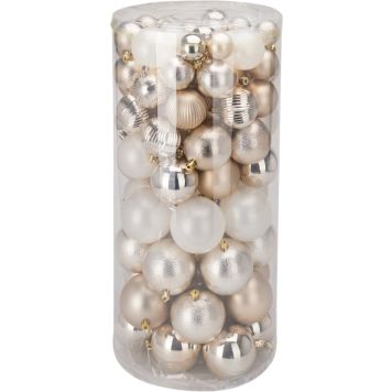 Joulupallolajitelma 100 kpl valkokulta