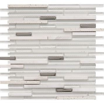 Lasimosaiikki Quartz 30 x 30 cm Valkoinen