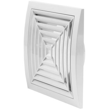 Tuuletusritilä, säädettävä Europlast 190 x 190 Ø 125 mm