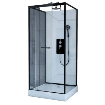 Suihkukaappi Harma Cube Musta/Valkoinen 80 x 80 x 210-230 cm