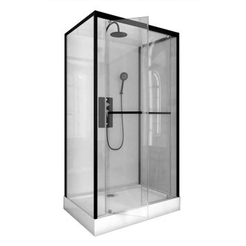 Suihkukaappi Harma Urban Musta/Valkoinen 80 x 110 x 210-230 cm