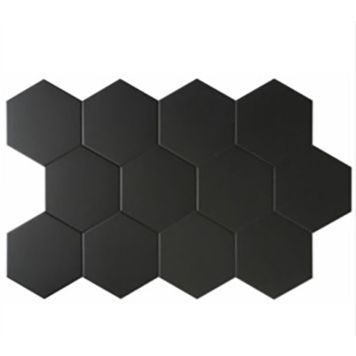 Lattialaatta Essence Hexagon Musta 14 x 16 cm