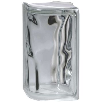 Lasitiili Seves Glassblock Wave Kulma Kirkas 19 x 8 x 8 cm