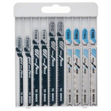 Pistosahanteräsarja Bosch Basic for Wood and Metal 10-os.
