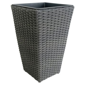 Ulkoruukku polyrottinki 31 x 31 x 50 cm musta