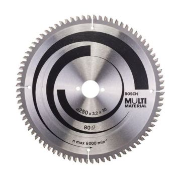Pyörösahanterä Bosch Multi Material 250 x 3,2/2,5 x 30 mm T80