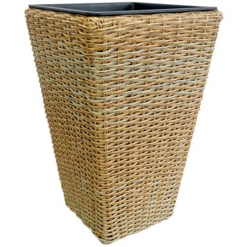 Ulkoruukku polyrottinki 35 x 35 x 70 cm vaaleanruskea