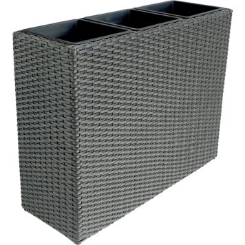 Ulkoruukku polyrottinki 78 x 28 x 60 cm musta