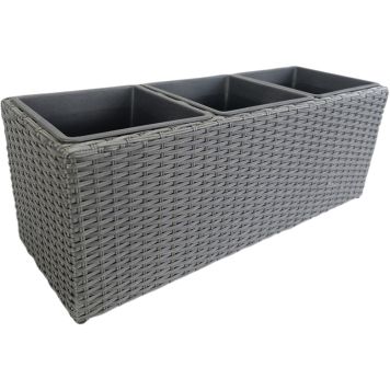 Ulkoruukku polyrottinki 30 x 30 x 82 cm musta