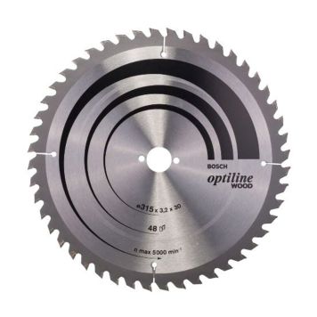 Pyörösahanterä Bosch Optiline Wood 315 x 3,2 x 30 mm T48