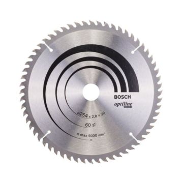 Pyörösahanterä Bosch Optiline Wood 254 x 2,8 mm T60