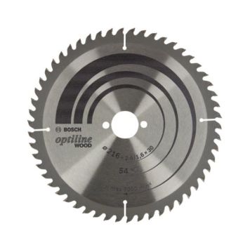Pyörösahanterä Bosch Optiline Wood 216 x 2,6 mm T54