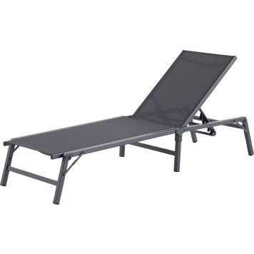 Aurinkotuoli Sunfun 186 x 63 x 86 cm musta