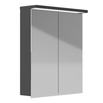 LED-valaisinpeilikaappi Polaria Klara 600 Vasen Mattaharmaa 70 x 60 x 19 cm