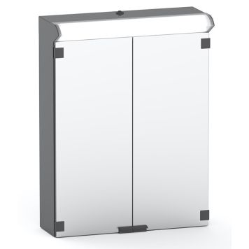 LED-valaisinpeilikaappi Polaria Lumena 500 Oikea Vikavirtasuojattu Harmaa 50 x 70 x 17,5 cm