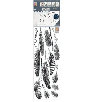 Julistetarra Plage Feathers Black & White 24 x 68 cm