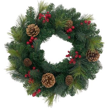 Havukranssi kävyt ja marjat 45 cm