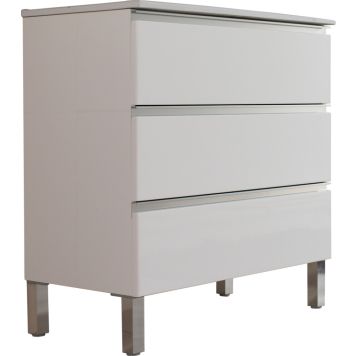 Kylpyhuonekaluste Ordonez Malaga kiiltävä valkoinen 80 cm