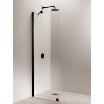 Kiinteä suihkuseinä Vihtan Puro 6 Kirkas Musta