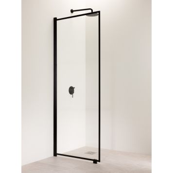 Kiinteä suihkuseinä Vihtan Ruutu 6 musta/kirkas 203,5 cm