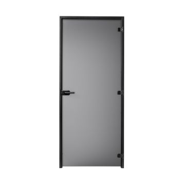 Lasiväliovi Vihtan Kuura harmaa satiini, musta karmi 7-9 x 21