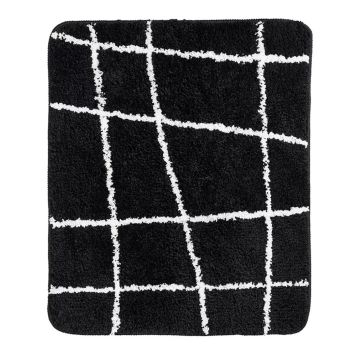 Kylpyhuonematto Diaqua Network musta/valkoinen, useita kokovaihtoehtoja